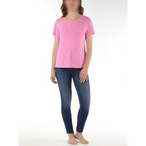 Crown & Ivy Pink Polka Dot Tee Shirt Women’s XL – 100% Cotton coquette girl